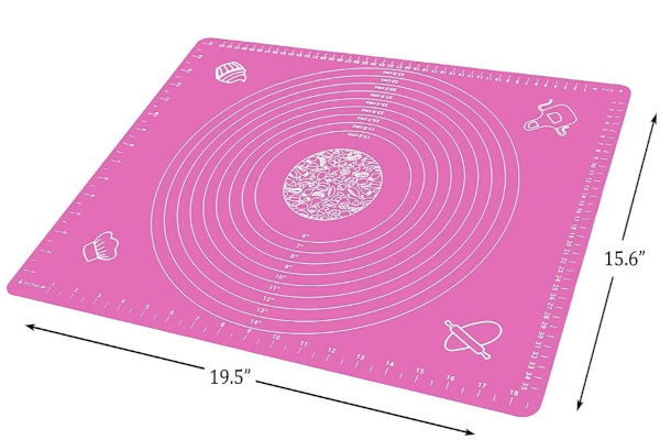 CRIYALE silicone baking mat 50x40 cm pink non-stick roti chapati dough rolling mat for kitchen