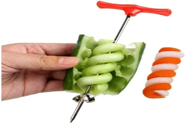 Vegetable spiral knife cutter stainless steel manual spiralizer for potatoes carrots cucumbers