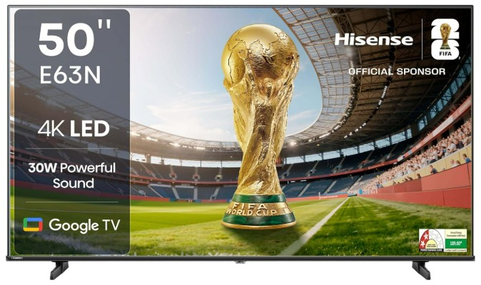 Hisense 126 cm (50 Inches) 4K Ultra HD Google Smart LED TV (E63N) | Dolby Atmos