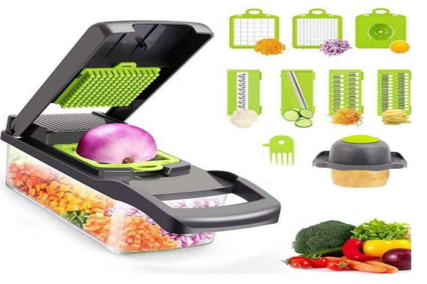 MENGKUDU 16 in 1 Vegetable Chopper | Onion Cutter, Slicer, Dicer & Grater Tool