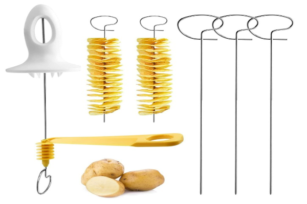 SEREBRUM potato twister machine with stainless steel sticks for spiral potato chips