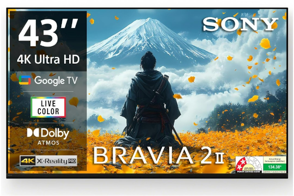 Sony 43 Inch BRAVIA 2M2 4K Ultra HD Smart Google TV | Dolby Atmos, X1 Processor