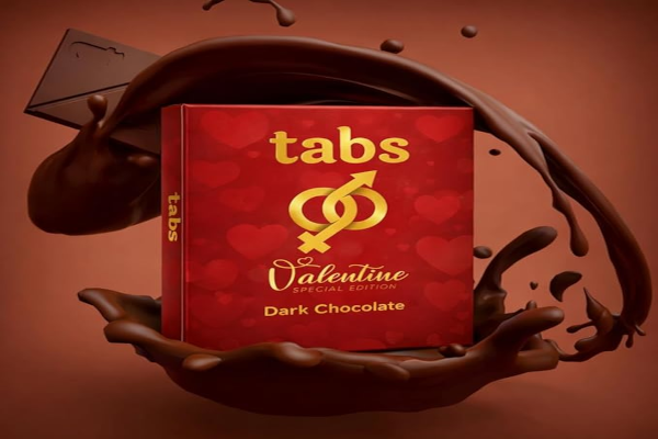 Tabs Valentine Special Edition dark chocolate bar mini pack for couples gifting on Valentine’s Day