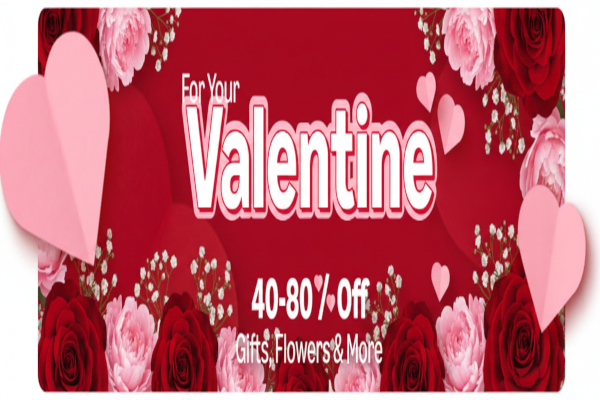 Valentine’s Day flowers and romantic gift hampers on Amazon India including roses, chocolates, and couple gifts